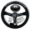 Suede 350mm Steering Wheel + Short Hub Adapter Kit For Ford F 150 350 450