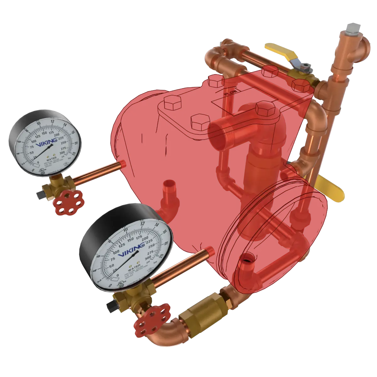 Model J-1 Alarm Check Valve Horizontal Loose Trim