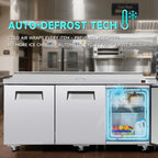 72" Width Commercial Refrigerators Sandwich & Salad Prep Table with a Butcher Block Cutting Board