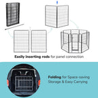 Yescom Heavy Duty Dog Playpen 48" Tall 32-Panel Puppy Pen Metal