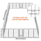 Yescom Heavy Duty Dog Playpen 48" Tall 32-Panel Puppy Pen Metal