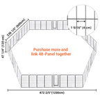 Yescom Heavy Duty Dog Playpen 48" Tall 32-Panel Puppy Pen Metal