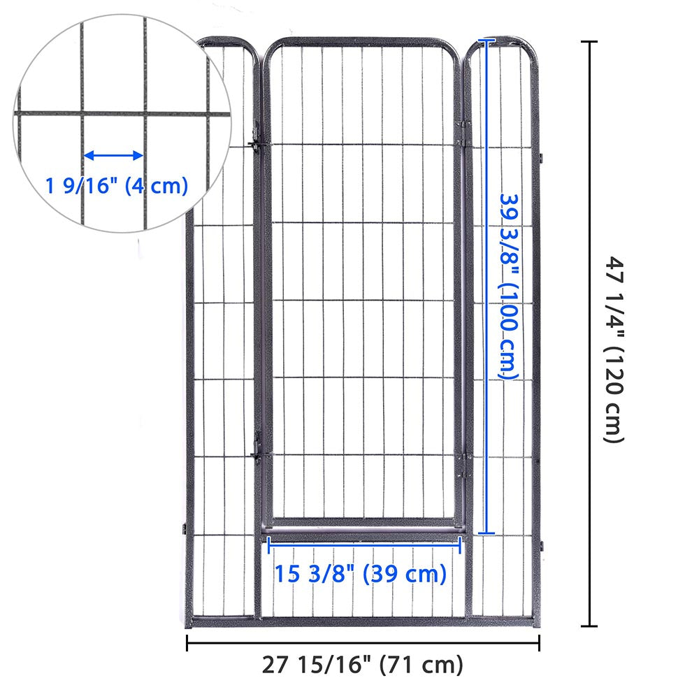 Yescom Heavy Duty Dog Playpen 48" Tall 6-Panel Puppy Pen Metal