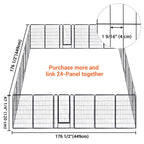 Yescom Heavy Duty Dog Playpen 48" Tall 36-Panel Puppy Pen Metal
