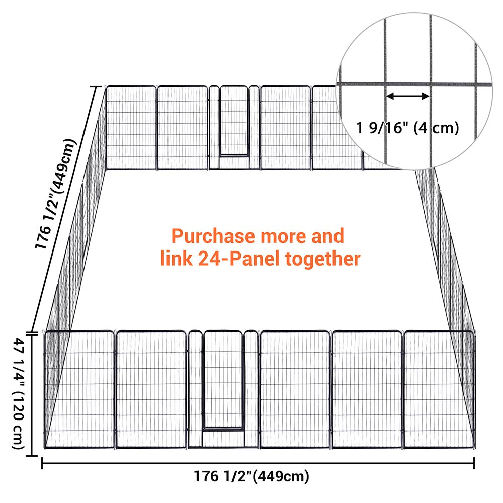 Yescom Heavy Duty Dog Playpen 48" Tall 6-Panel Puppy Pen Metal