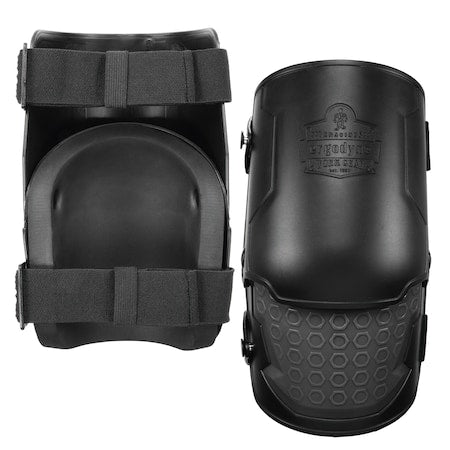 Knee Pad, Foam Pad, Rubber Cap, 2 Straps, Black
