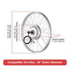 Yescom 24" Rear Wheel Electric Bicycle Motor Kit 36v 750w