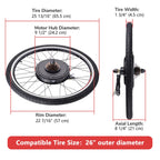 Yescom Bicycle Motor Kit Conversion Engine Rear 1500W 48V 26in