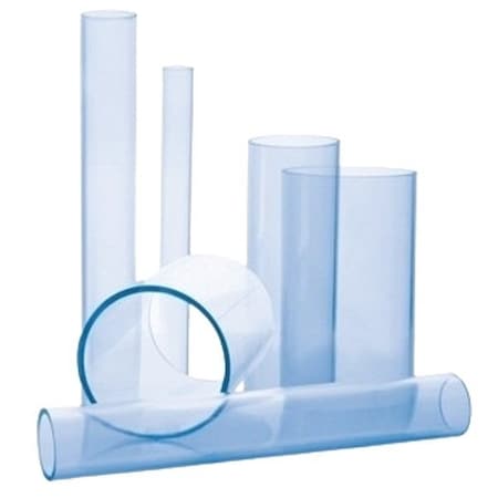 Pipe,Transparent, 2in Unthreaded,10 ft L