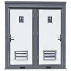 2 Private Toilet Stalls Portable Restroom