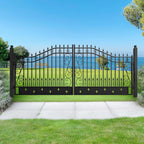 16x8 ft Dual Swing Driveway Gate with Star Pattern