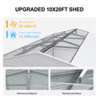 10'x20' Plus Upgraded Metal Shed with Double Front Doors & Side Entry Door