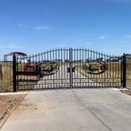 20x8 ft Steel Dual Swing Driveway Gate