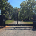 20x8 ft Steel Dual Swing Driveway Gate
