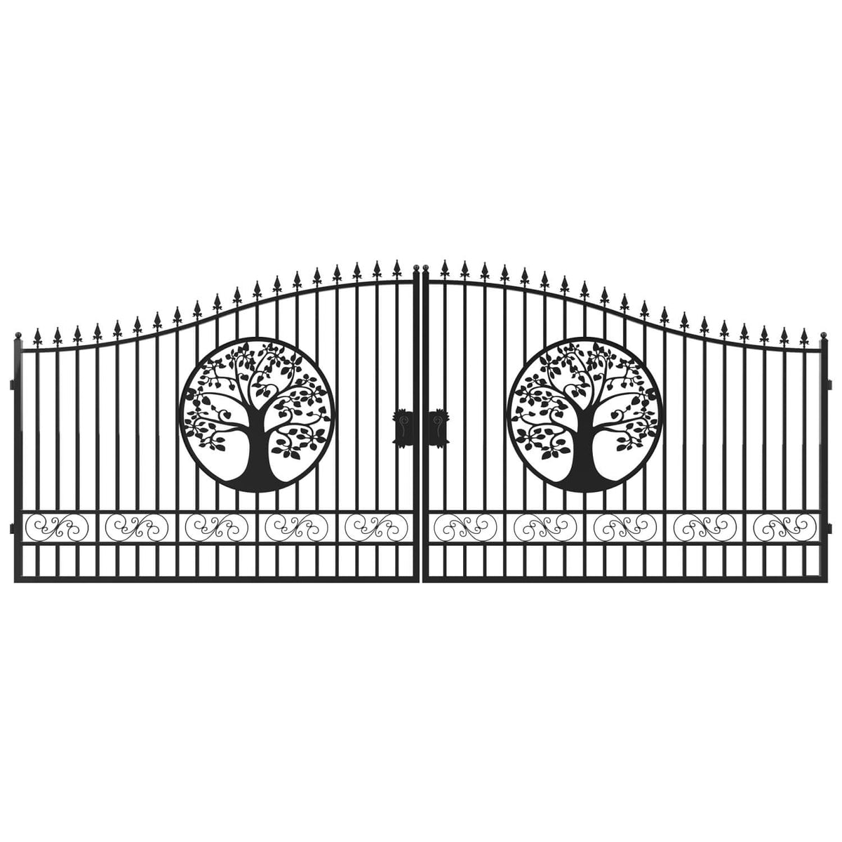 20x8 ft Steel Dual Swing Driveway Gate