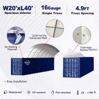 20'x40' Shipping Container Canopy Shelter