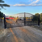 20x8 ft Steel Dual Swing Driveway Gate