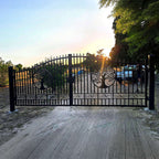 20x8 ft Steel Dual Swing Driveway Gate