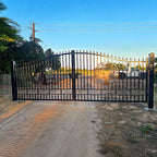 20x8 ft Steel Dual Swing Driveway Gate