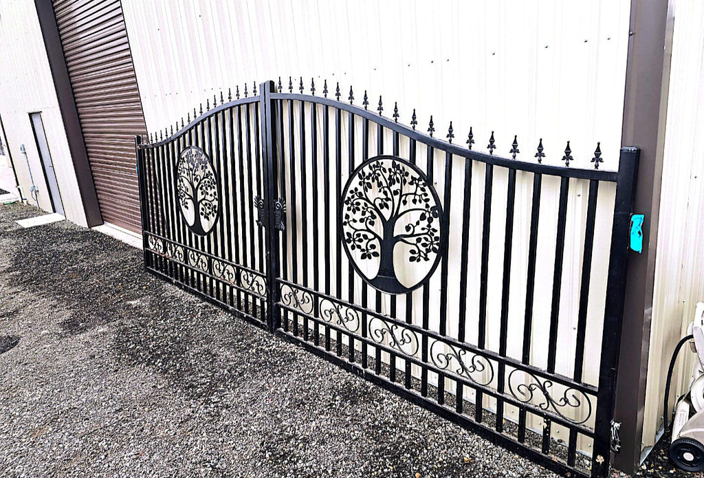 20x8 ft Steel Dual Swing Driveway Gate