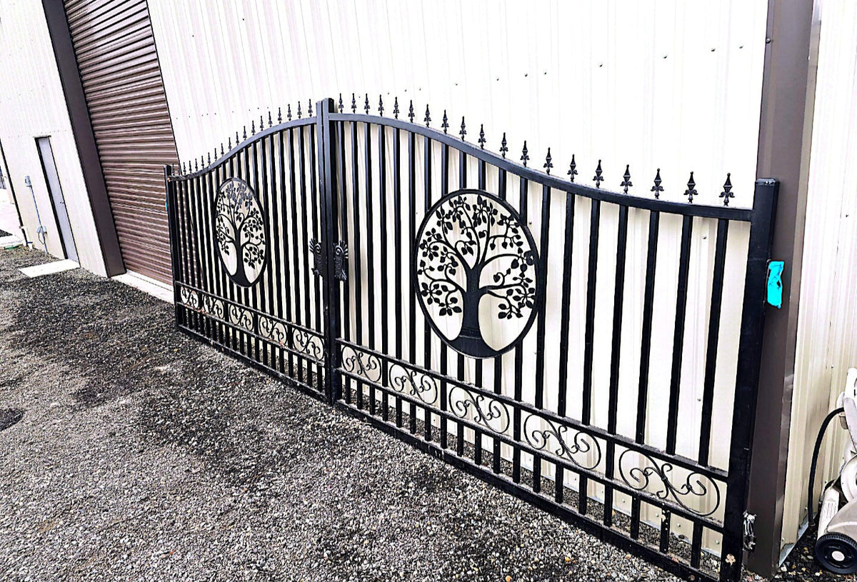 20x8 ft Steel Dual Swing Driveway Gate