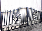 20x8 ft Steel Dual Swing Driveway Gate