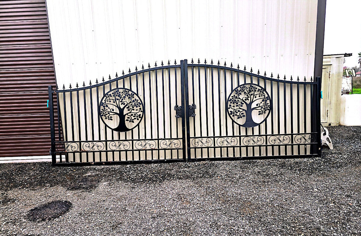20x8 ft Steel Dual Swing Driveway Gate
