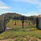 20x8 ft Steel Dual Swing Driveway Gate