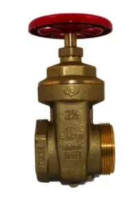 2" FNPT x 2" MNH Gate Valve RB 300PSI Fire Equipment