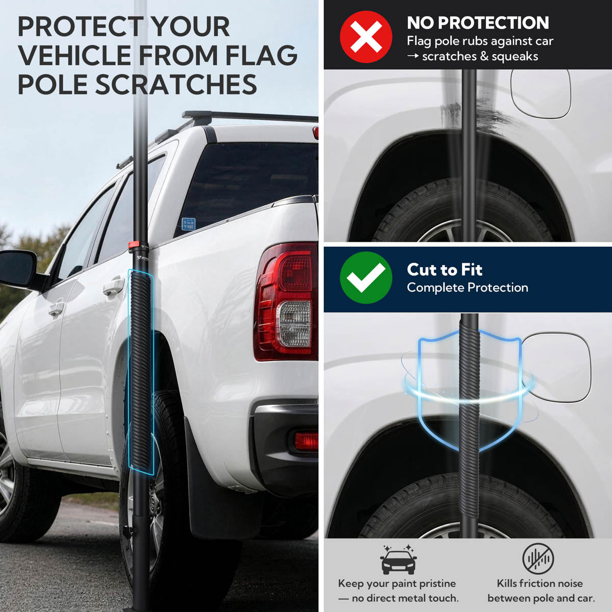 Yescom 6.5ft Foam Pole Protector Scratch Guard for Car Tire Mount