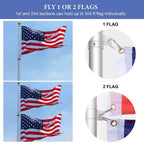 Yescom EZ GO Flag Pole with Light & Regal Eagle(20ft,25ft,30ft Options)