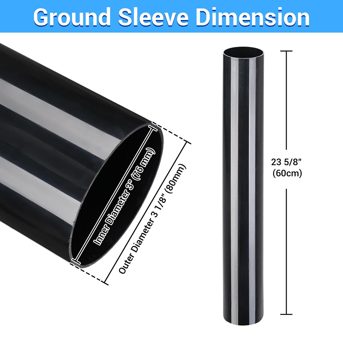 Yescom 3in. Flag Pole Sleeve for 30ft Bravery Plus 10Gauge Poles