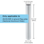 Yescom Sectional In-ground Flagpoles Sleeve for 20', 25', 30'