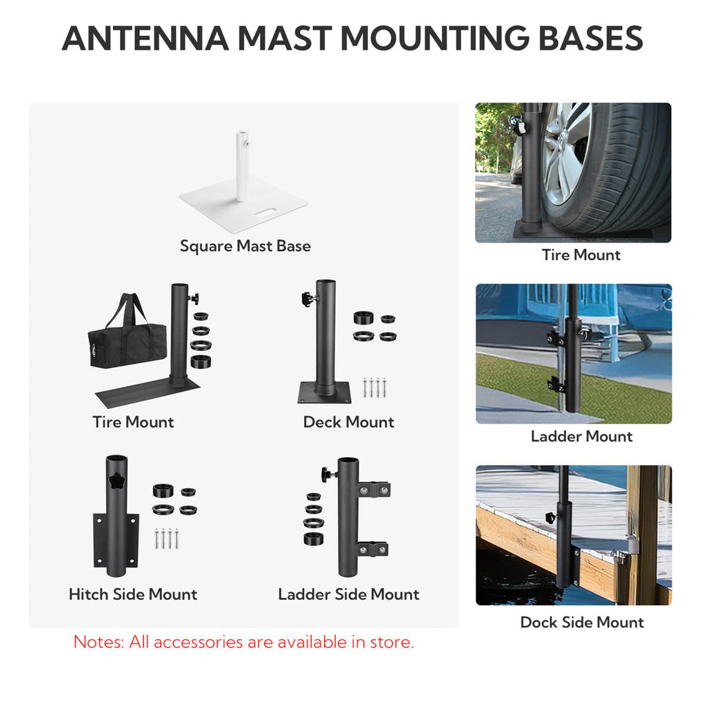 Yescom Telescoping Antenna Mast for Starlink Gen3 to V5, RV