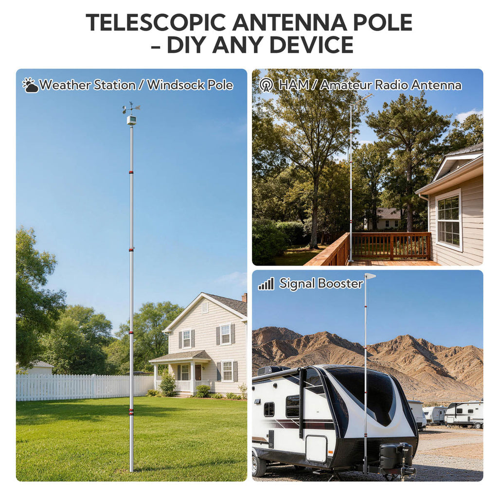 Yescom Telescoping Antenna Mast for Starlink Gen3 to V5, RV
