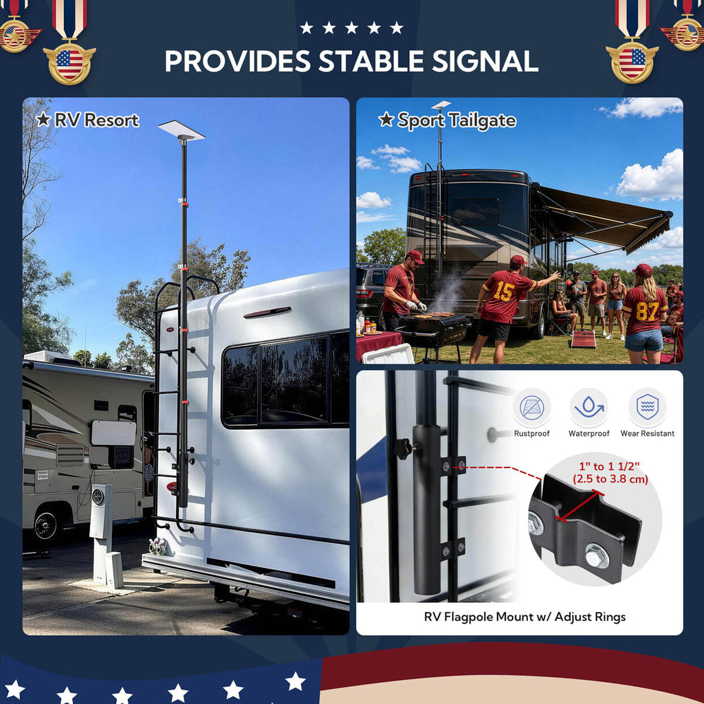 Yescom Telescopic Antenna Mast & Ladder Mount for Starlink Mini