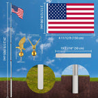 Yescom EZ GO Telescopic Flagpole with Regal Eagle