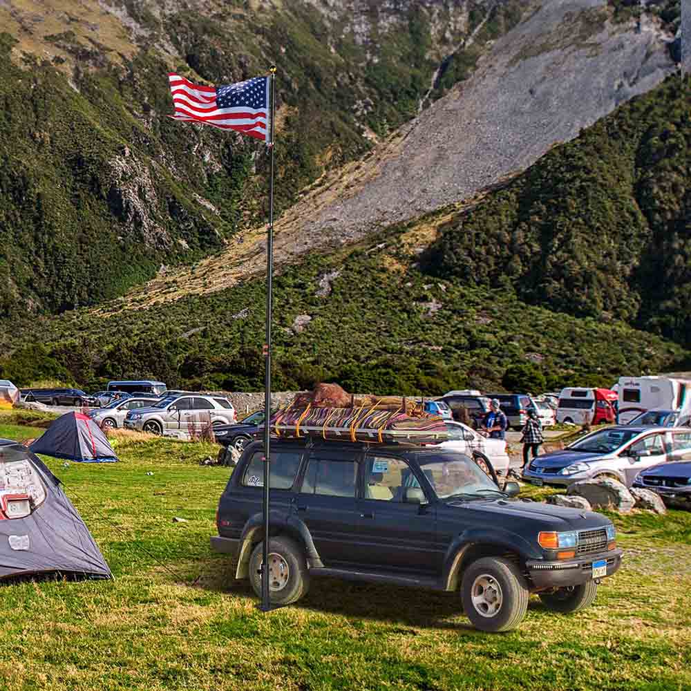Yescom EZ GO Telescopic Flagpole with Tire Mount
