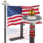 Yescom EZ GO Telescopic Flagpole with Light & Tire Mount