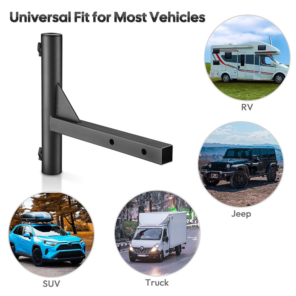 Yescom Hitch Mount Flag Pole Holder for 1 9/16" Receiver(1"-2" Poles)