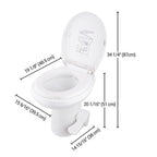 Yescom 20" RV Toilet Gravity Flush High Profile HDPE Travel