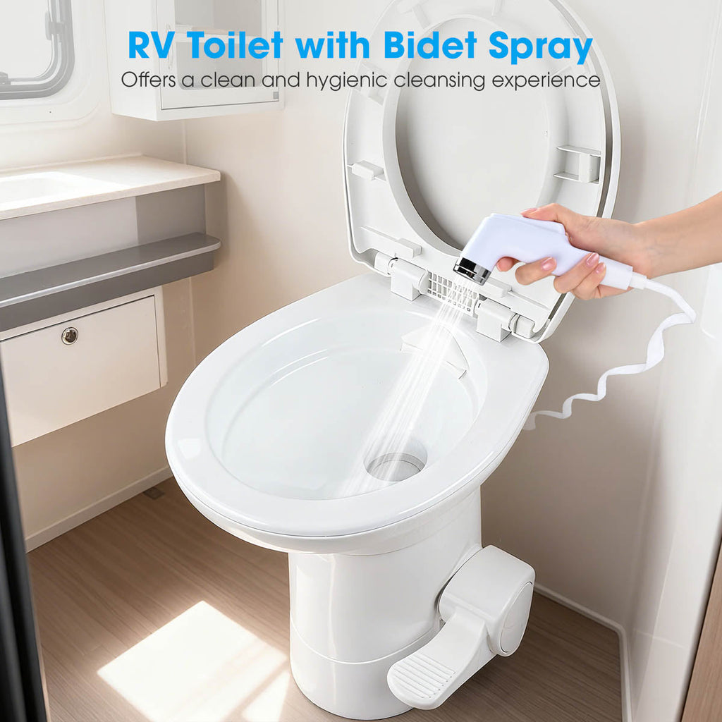 Yescom 20" RV Toilet with Elongated Bowl No Splash-Back