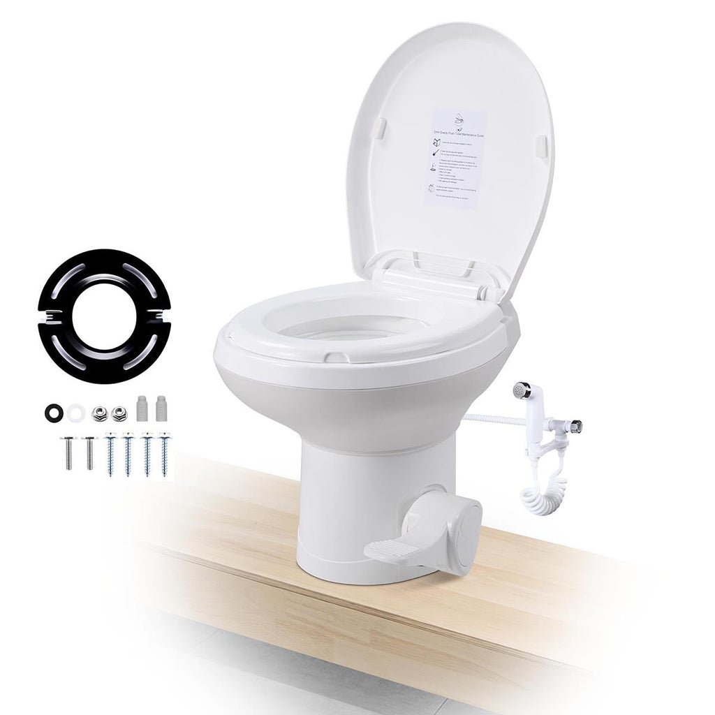 Yescom 15" Seat Height RV Toilet with Handheld Bidet Sprayer
