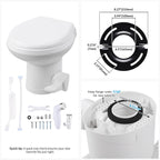 Yescom 15" Seat Height RV Toilet with Handheld Bidet Sprayer
