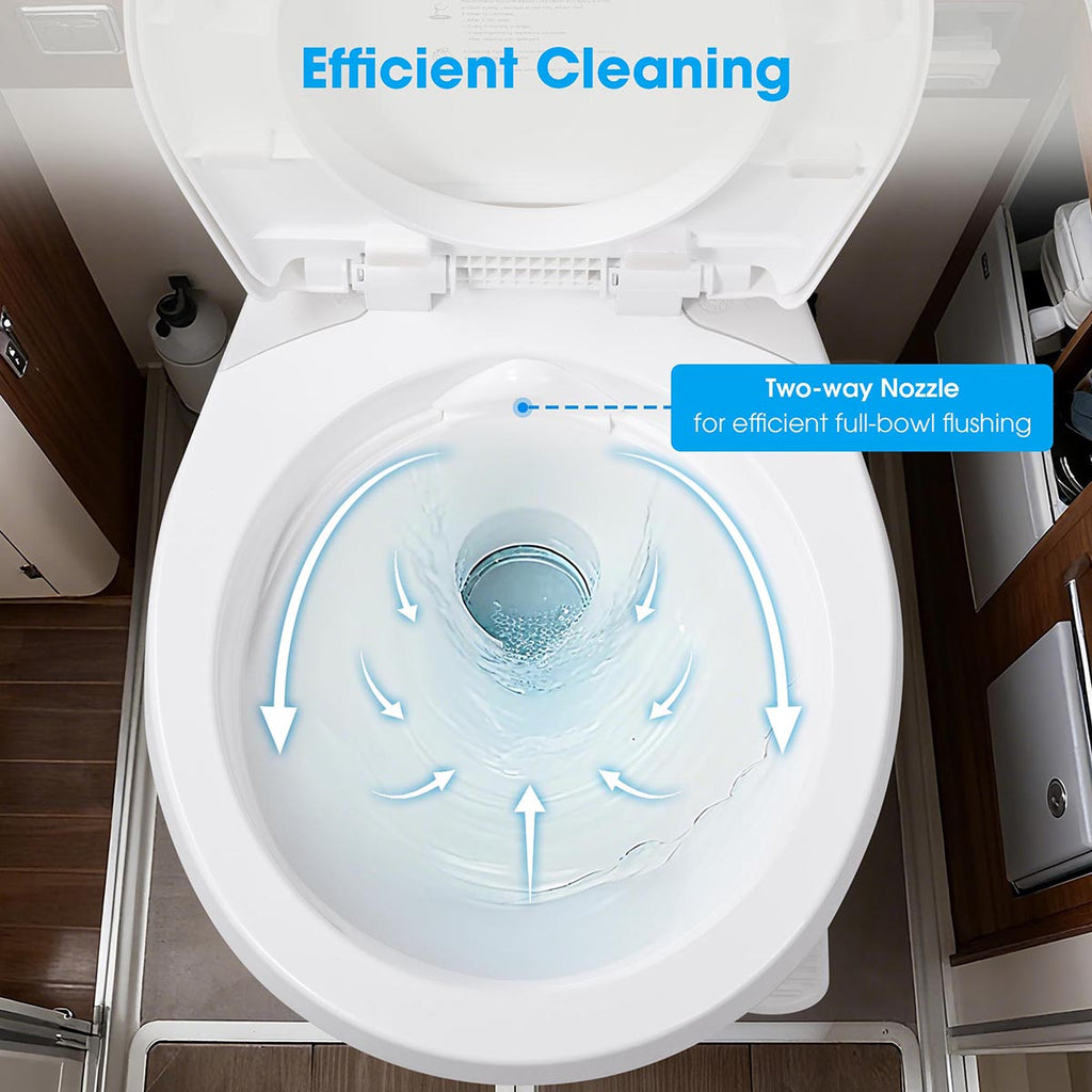 Yescom 15" Seat Height RV Toilet with Handheld Bidet Sprayer