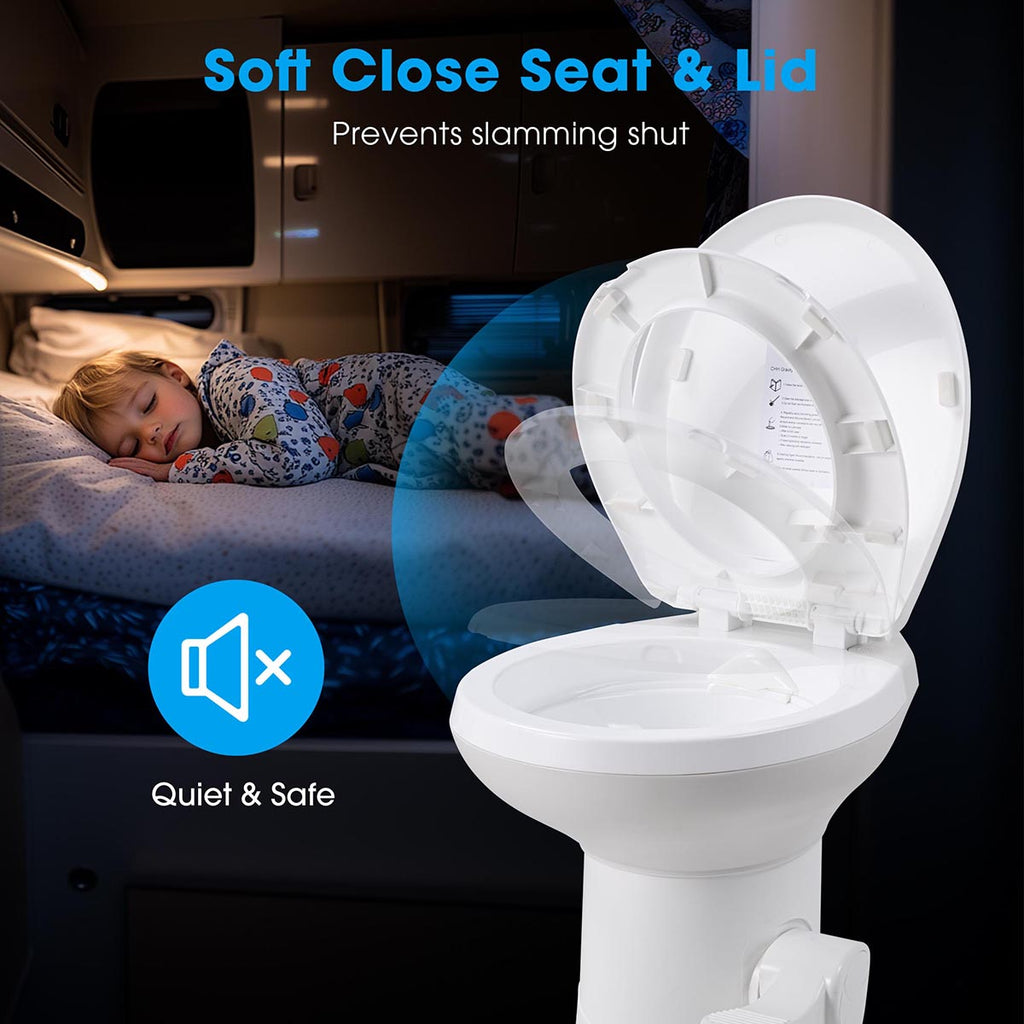 Yescom 15" Seat Height RV Toilet with Handheld Bidet Sprayer