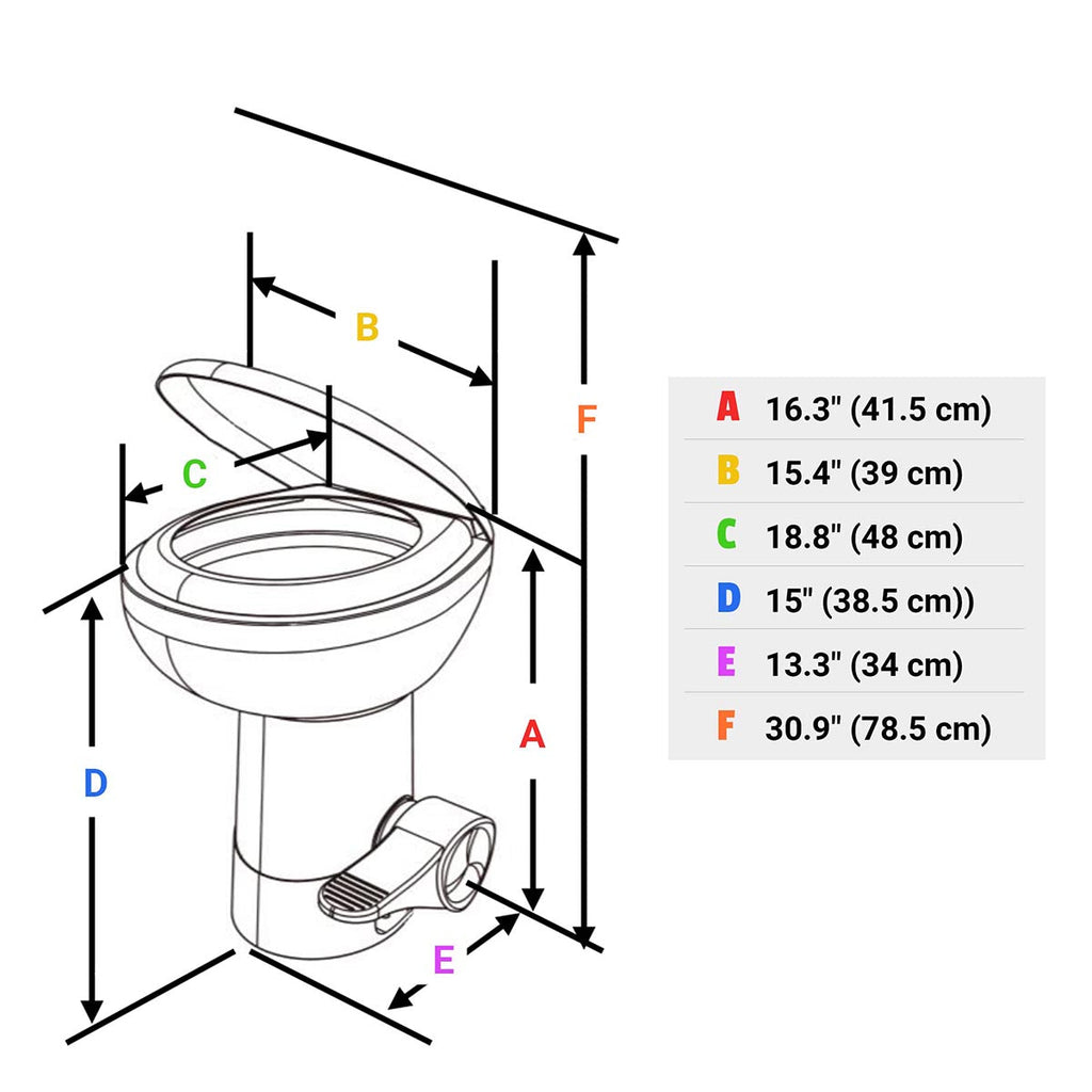 Yescom 15" Seat Height RV Toilet with Handheld Bidet Sprayer