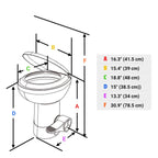 Yescom 15" Seat Height RV Toilet with Handheld Bidet Sprayer