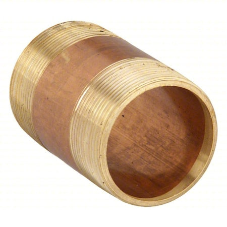 2-1/2" MNPT x 6" TBE Red Brass Pipe Nipple Sch 40