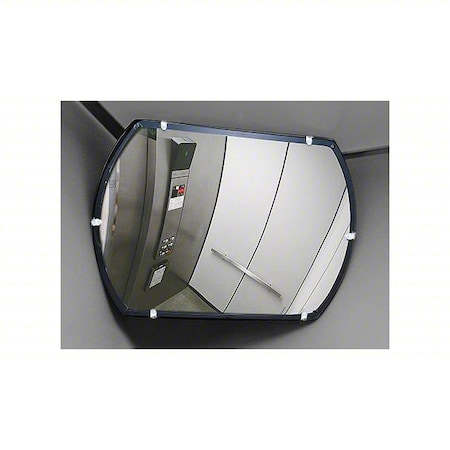 Convex Security Mirror, Acrylic, Not Applicable, Hardboard, Rectangular, 180  Degrees Viewing Angle